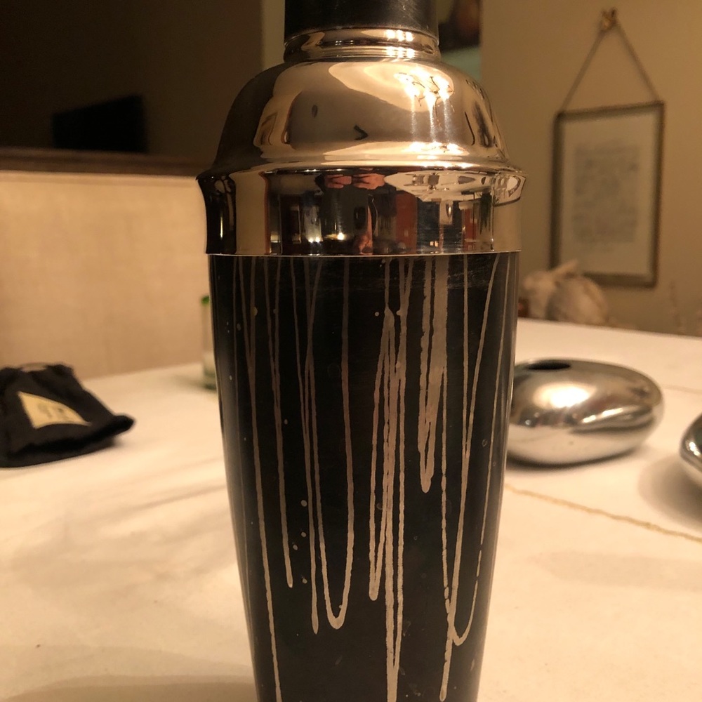 Michael Aram Vintage Cocktail Shaker, Abstract oxidized Stainless Steel …